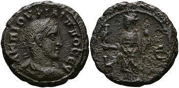 Римская Империя, Провинция Египет тетрадрахма 247 - 248 Филипп Араб / персонификация Александрии, Александрия Very fine Kamp/Gansch 74.77 биллон 1073-9-93