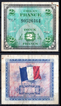 Франция 2 франка 1944 Pick 114 a бумага 7183-30-1-1