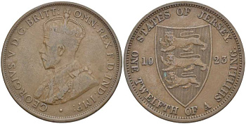 Джерси 1/12 шиллинга 1923 Георг V (1910-1936) KM 12 бронза 3996-434
