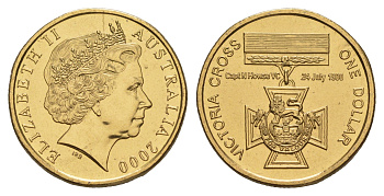 Австралия 1 доллар 2000 Крест Виктории KM 493 алюминиевая бронза 1521-731