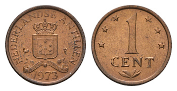 Нидерландские Антильские острова (Нидерландские Антилы) 1 цент 1973 Юлиана (1948-1980) KM 8 бронза  UNC  3458-1235
