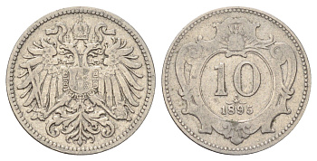 Австрия 10 геллеров 1895 Франц Иосиф I (1848-1916) KM 2802 никель 4701-1137