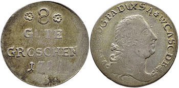 Ангальт-Бернбург 8 грошей 1758 KM 42.1 серебро 560-1914