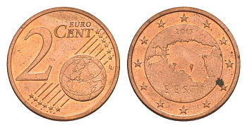 Эстония 2 евроцента 2015 KM 62 сталь плакированная медью aUNC 4630-455
