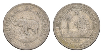 Либерия 5 центов 1961 KM 14 медно-никель 4659-446