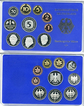 ФРГ государственный набор из 10 монет 2000 J    PROOF  3-5-3-11