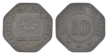 Пирмазенс 10 пфеннигов 1917 Funck 426.4, Men18 25724.4 цинк 4636-736