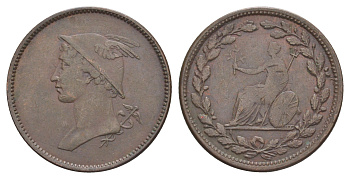 Великобритания 1/2 пенни ND (1809-1810) британская медная компания - Меркурий Withers?630/3 медь 1522-1032