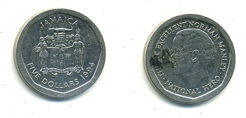 ЯМАЙКА 5 ДОЛЛАРОВ 1994 KM 163 сталь 4364-1044