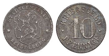 Гейдельберг 10 пфеннигов ND (1919-1920) Funck 203.3, Men05 11175.1, Men18 14006.1 железо 4636-669