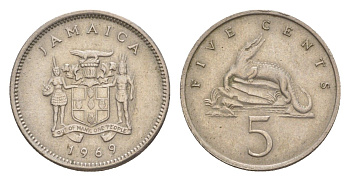 Ямайка 5 центов 1969 KM 46 медно-никель aUNC 4649-1027