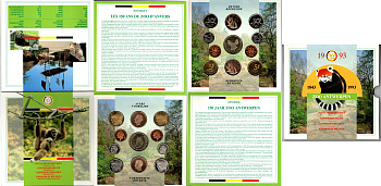 Бельгия годовой набор из 10 монет (50 сантмов; 1, 5, 20 и 50 франков) и жетон 1993 150-летие Антверпенского зоопарка, в оригинальном буклете KM MS6 (148, 149, 159, 160, 163, 164, 168, 169, 170 и 171) BU 1-5-3-15