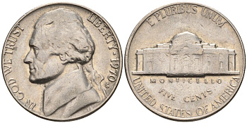 США 5 центов 1970 D, Джефферсон KM A192 медно-никель 4141-111