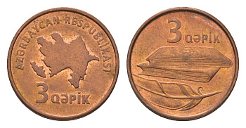 Азербайджан 3 гяпика 2006 KM 40 сталь плакированная медью 4627-719