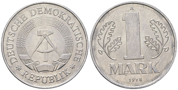 ГДР 1 марка 1978 A KM 35.2 алюминий aUNC 4571-243