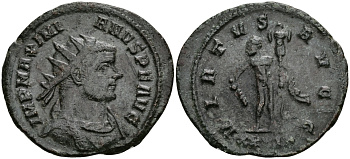 Римская Империя аврелианиан 291 Максимиан Геркулий VIRTVS AVGG Рим about Extremely fine RIC 515 бронза 1073-3-8-2