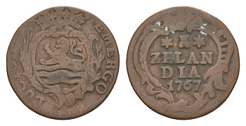 Нидерланды, Голландская Республика, Зеландия 1 дуит 1767 KM?101.1 медь 413-2441