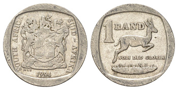ЮАР 1 ранд 1994 KM 138 медь плакированная никелем 4627-263