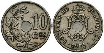 Бельгия 10 сантимов 1905 Belgique KM 52 медно-никель 4172-833
