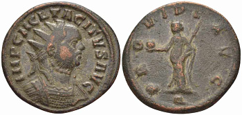 Римская Империя аврелианиан 276 Тацит PROVIDE AVG Тицин Good Very fine RIC 152 бронза, серебрение 1073-16-74