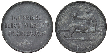 Австрия жетон 1946 удачи в первом году свободы, ребенок с клевером на санках цинк 4121-146