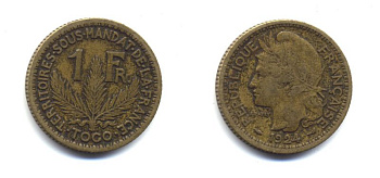 ФРАНЦУЗСКОЕ ТОГО 1 ФРАНК 1924 57-445