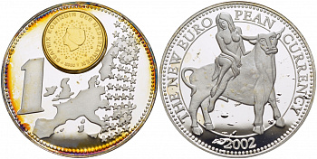 НИДЕРЛАНДЫ МЕДАЛЬ 2002 СЕРИЯ НОВЫЕ ЕВРОМОНЕТЫ ПЕРВЫХ СТРАН ЕВРОСОЮЗА, НИДЕРЛАНДЫ, СЕРЕБРЕНИЕ медно-никель PROOF 01-162-14