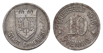 Эммерих 10 пфеннигов 1918 Funck 118.2, Men05 6537.2, Men18 8204.2 железо 4659-318