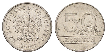 Польша 50 злотых 1990 Y 216 медно-никель UNC 3459-717