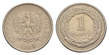 Польша 1 злотый 1995 Y 282 медно-никель 4626-553