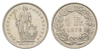 Швейцария 1 франк 1979 KM 24a медно-никель 4633-657