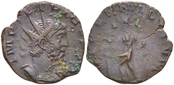 Римская Империя (императоры в Галлии) антониниан 271 Тетрик I. FIDES MILITVM, Фидея с боевыми штандартами, Колония Агриппины, Good Very fine RIC 71 биллон 1073-14-21