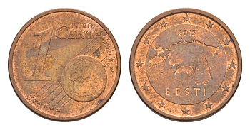 Эстония 1 евроцент 2015 KM 61 сталь плакированная медью 4630-436