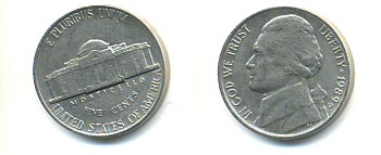 США 5 ЦЕНТОВ 1989 D, ДЖЕФФЕРСОН KM А192 медно-никель 179-743