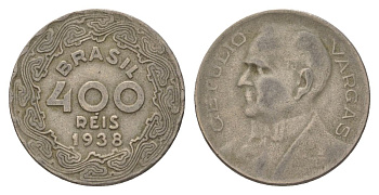 Бразилия 400 реалов 1938 Жетулиу Дорнелис Варгас KM 547 медно-никель 4625-913