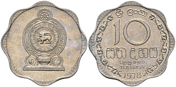 Шри-Ланка 10 центов 1978 KM 140a алюминий 4135-1214
