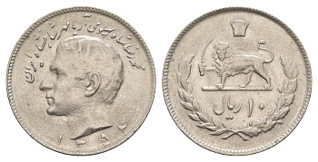 Иран 10 риалов 1975 AH 1354 KM 1179 медно-никель UNC 4633-633