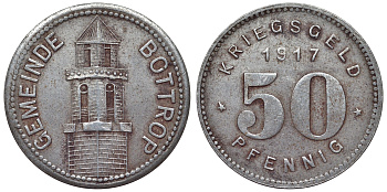 Германия, Ботроп 50 пфеннигов 1917 северный Рейн-Вестфалия, нотгельд железо 4121-512