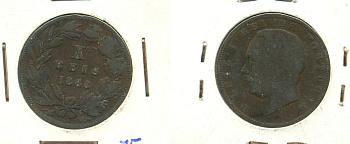 ПОРТУГАЛИЯ 10 РЕЙСОВ 1883 KM 526 бронза 4455-331