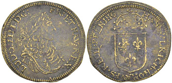 ФРАНЦИЯ ЖЕТОН ND ЛЮДОВИК XIIII (1643-1715) латунь 210-114