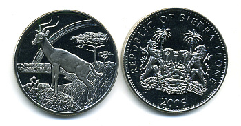 Сьерра-Леоне 1 доллар 2006 серия защита окружающей среды, антилопа KM NEW медно-никель UNC M3-15