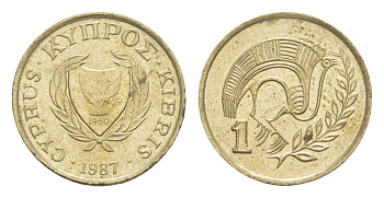 Кипр 1 цент 1987 KM 53.2 никель латунь UNC 4649-1142