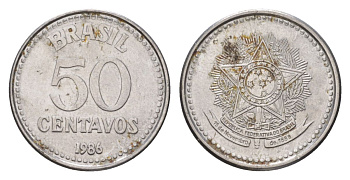 Бразилия 50 сентаво 1986 KM 604 нержавеющая сталь 4625-916