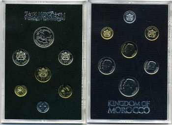 Марокко набор из 7 монет 1974-1975 официальный набор, в оригинальной пластиковой упаковке KM MS2   PROOF  7-4-1-01