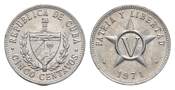 Куба 5 сентаво 1971 KM 34 алюминий UNC 4637-1051