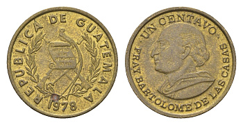 Гватемала 1 сентаво 1978 KM 275 латунь 4664-721