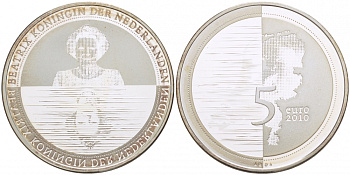 Нидерланды 5 евро 2010 Ватерланд KM 296 серебро  PROOF   05-099-34