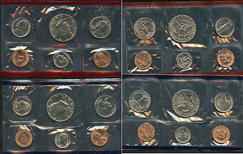 США официальные наборы из 10 монет и 2 жетонов монетного двора 1989 D, P, Джон Кеннеди KM MS 153   UNC  8-2-03-36