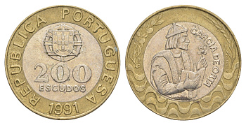 Португалия 200 эскудо 1991 Гарсия Де Орта (1501-1568) KM 655 биметалл 4393-1056