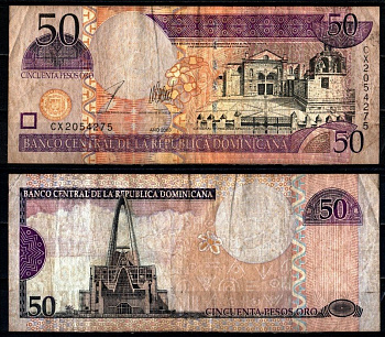 Доминиканская Республика 50 песо 2003 Pick 170 b бумага 7116-40-2-2